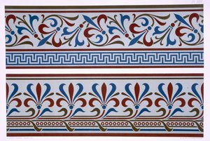 Ornement néo-grec : Bordure et motifs de soubassement, planche XXIV de 
